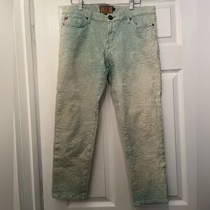 Dear John Light Green Textured Jeans